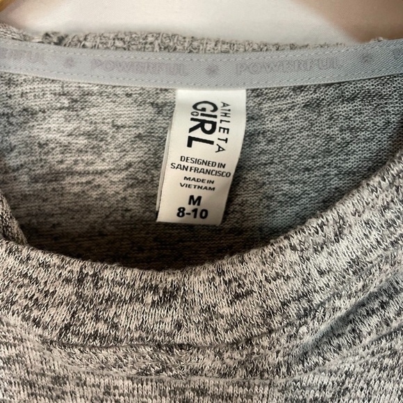 Athleta Girl gray knit pull over hoodies. Soft and cozy. So so cute. - Picture 2 of 3